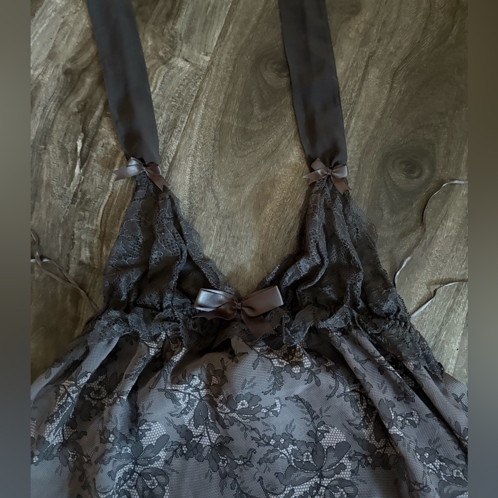 La SENZA Gray Lace Tank Top